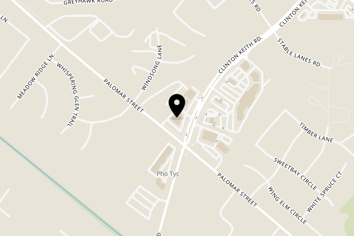 Map showing the location of El Burrito Taco Shop Wildomar on 32395 Clinton Keith Rd in Wildomar